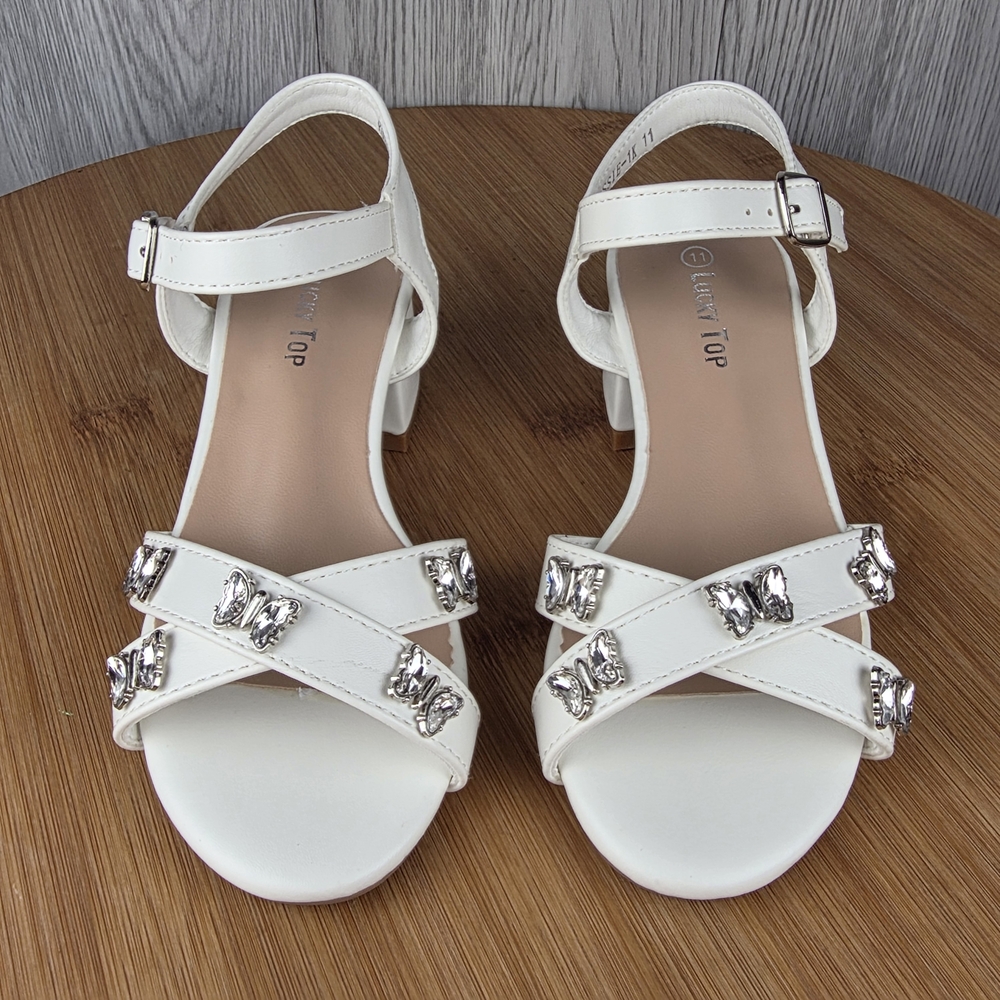 CHILDREN'S BUTTERFLY HEELS (ROSSIE1K WHITE) - Picture 2 of 6